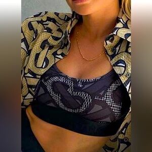 NWT Burberry Black and Grey Swim Sport Top size Small